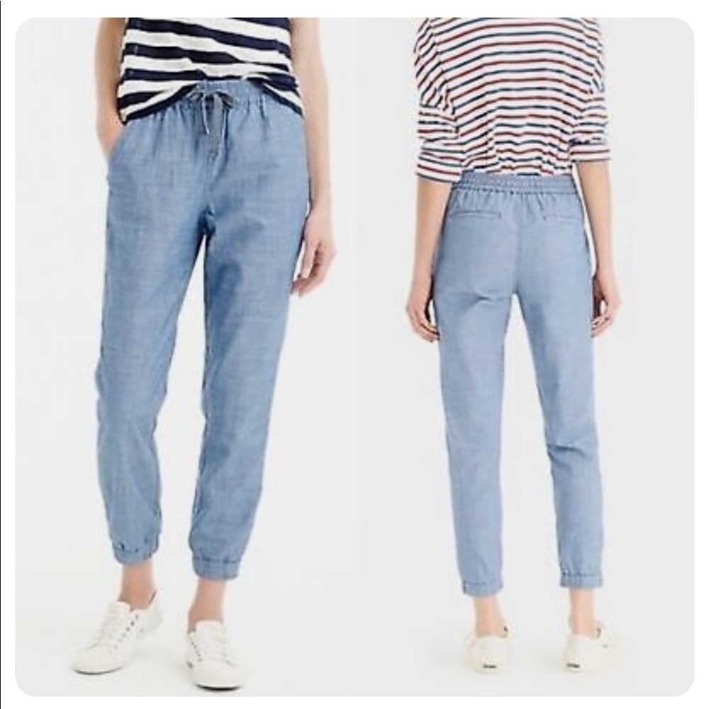 J. Crew Point Sur Chambray Joggers Sz 0